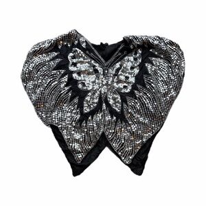 vintage butterfly sequin beaded top by Valachi Creations 🦋🦋